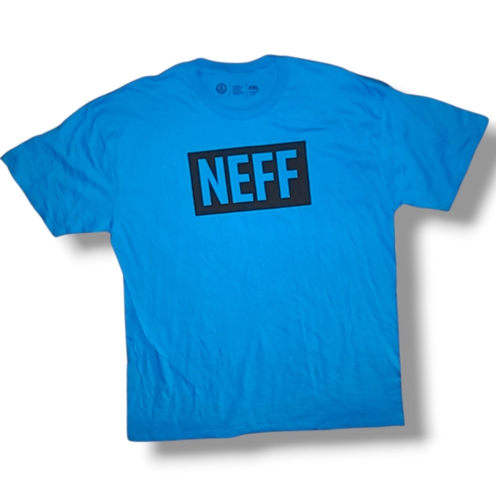 NEFF Brand Adult Men's 2XL Blue W/Black T-Shirt 100% Cotton new